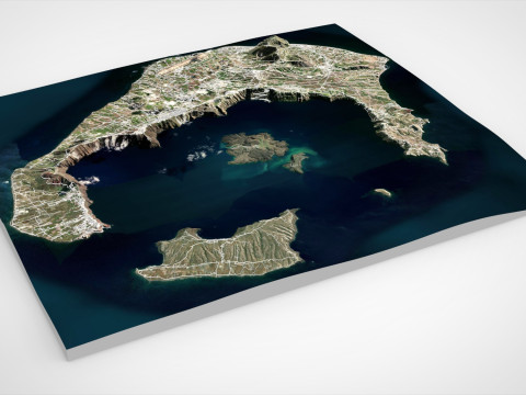 サントリーニ島ギリシャ 3Dモデル