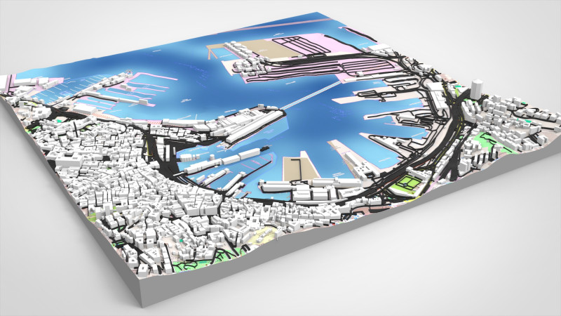 Terminal MSC Genova Italia Modello 3D .c4d .max .obj .3ds .fbx .stl .blend