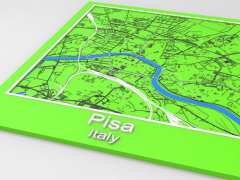Pisa It&aacute;lia Ruas e estradas Modelo 3D