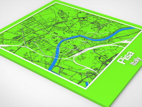 Pisa It&aacute;lia Ruas e estradas Modelo 3D