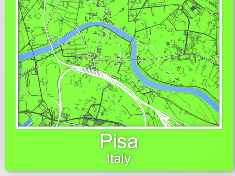 Pisa It&aacute;lia Ruas e estradas Modelo 3D