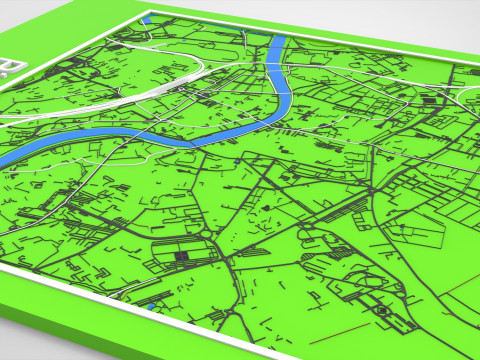 Pisa It&aacute;lia Ruas e estradas Modelo 3D