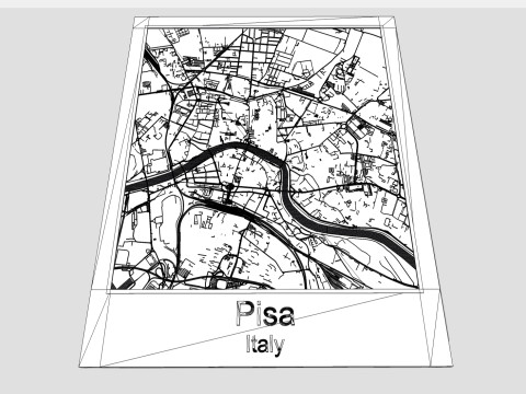 Pisa It&aacute;lia Ruas e estradas Modelo 3D
