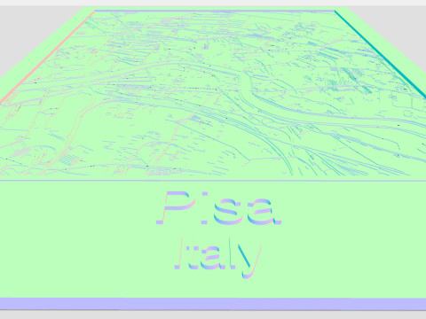 Pisa It&aacute;lia Ruas e estradas Modelo 3D
