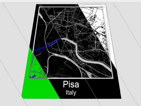 Pisa It&aacute;lia Ruas e estradas Modelo 3D