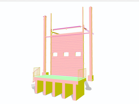 分段闸门 3D 模型