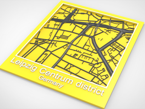 Rues et routes du quartier Leipzig Centrum Allemagne Modèle 3D