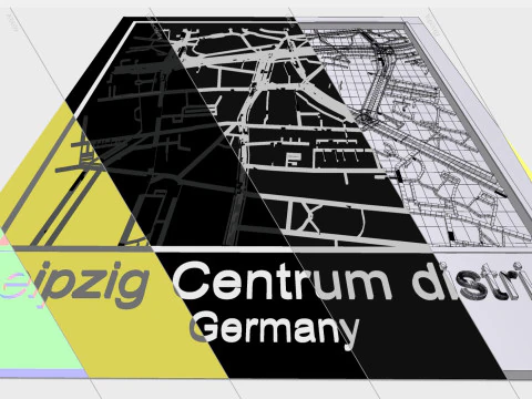 Streets and roads Leipzig Centrum district Germany 3D Model