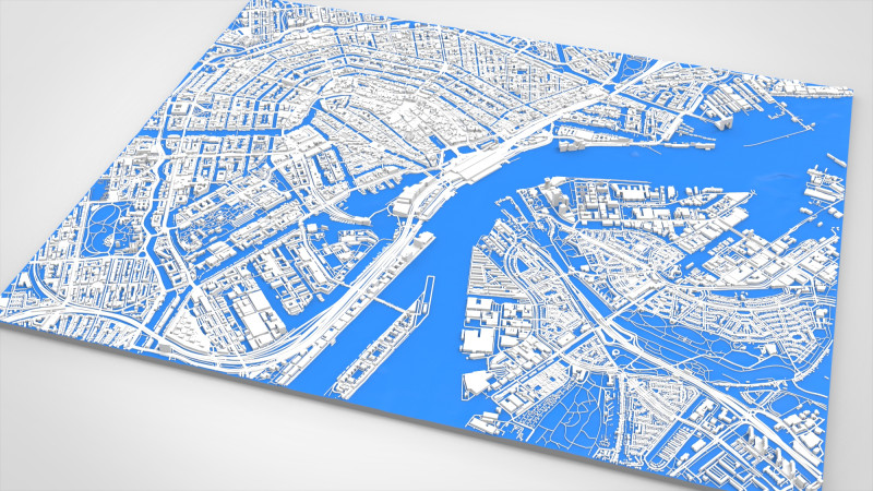 Paesaggio urbano Amsterdam Paesi Bassi Modello 3D .c4d .max .obj .3ds .fbx .stl .blend