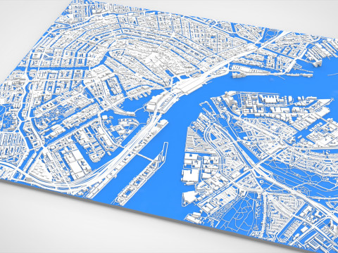 Paesaggio urbano Amsterdam Paesi Bassi Modello 3D