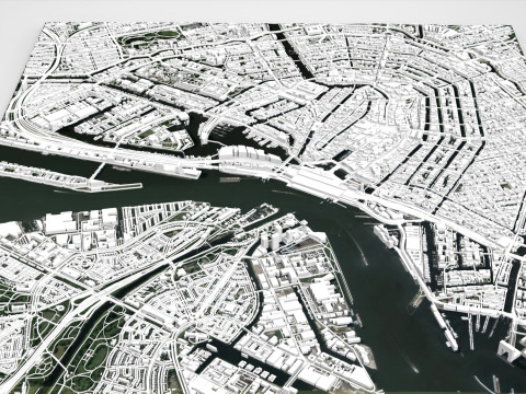 Paesaggio urbano Amsterdam Paesi Bassi Modello 3D