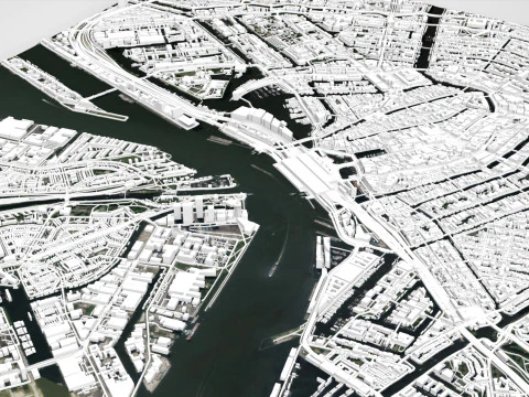 Cityscape Amsterdam Netherland 3D Model