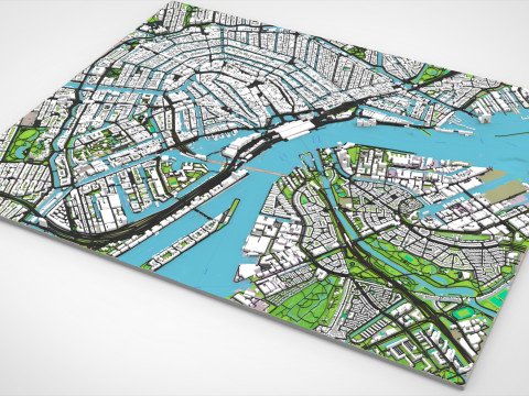 Paesaggio urbano Amsterdam Paesi Bassi Modello 3D