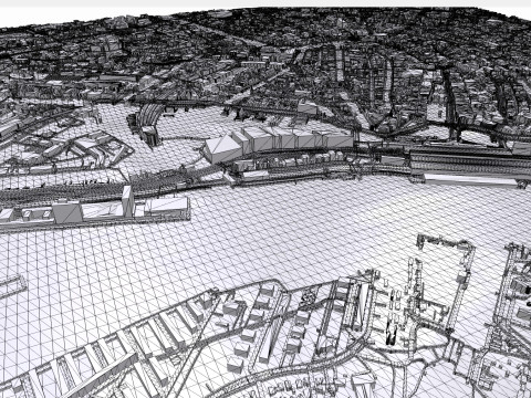 Paesaggio urbano Amsterdam Paesi Bassi Modello 3D