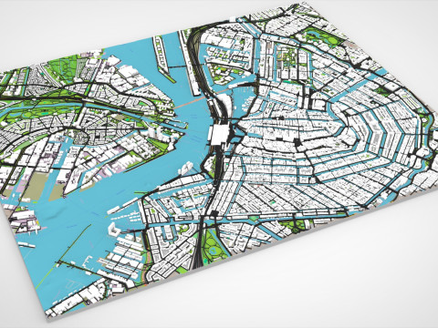 Paesaggio urbano Amsterdam Paesi Bassi Modello 3D