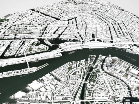 Paesaggio urbano Amsterdam Paesi Bassi Modello 3D