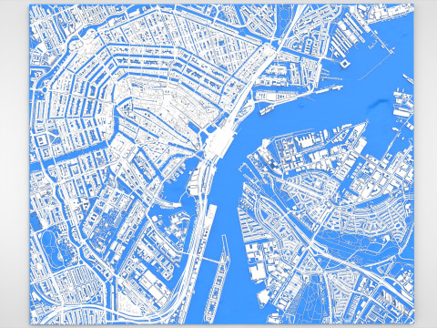 Paesaggio urbano Amsterdam Paesi Bassi Modello 3D
