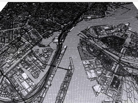 Paesaggio urbano Amsterdam Paesi Bassi Modello 3D