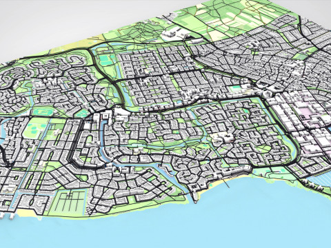 Cityscape Huizen Netherland 3D Model