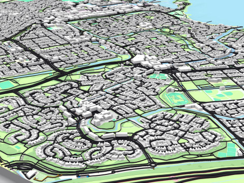 Cityscape Huizen Netherland 3D Model