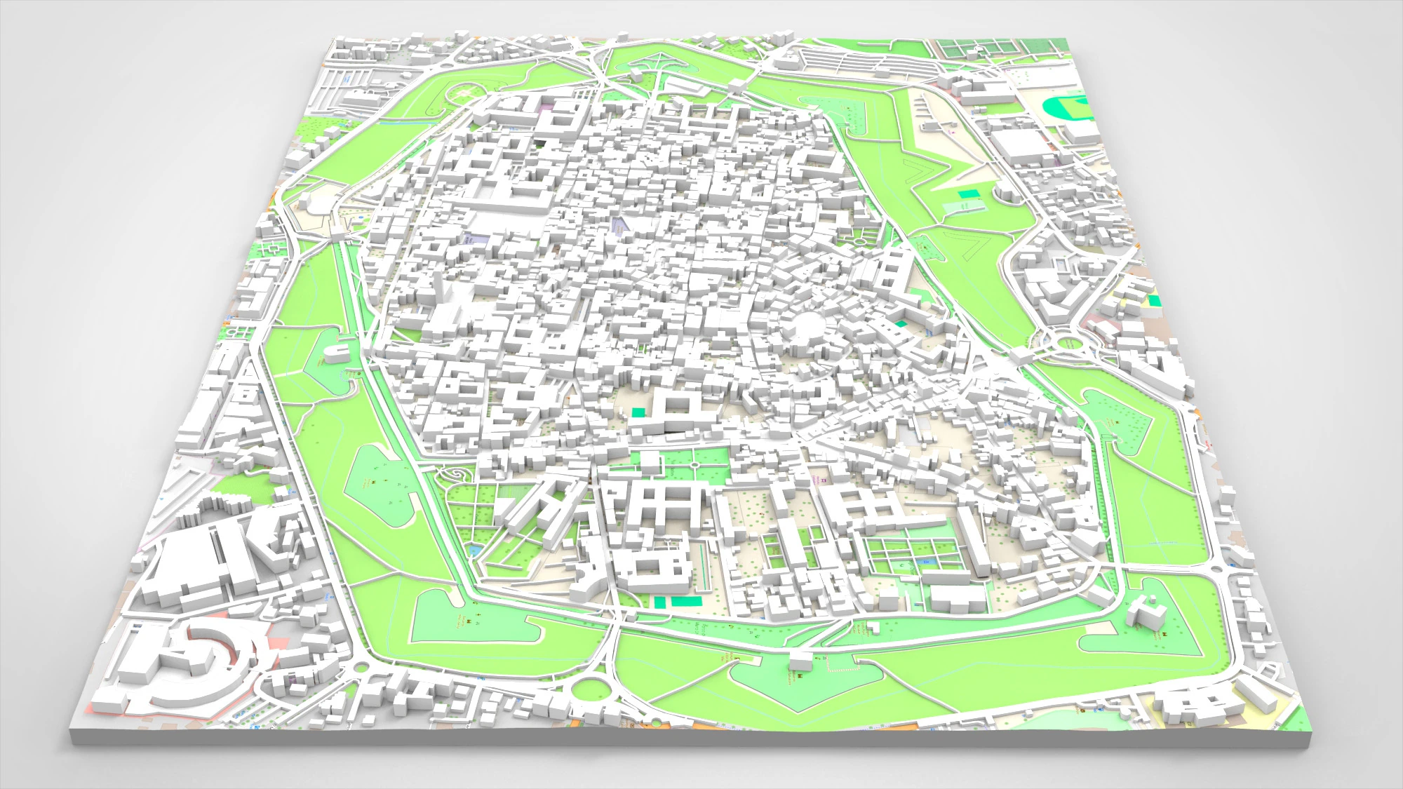 Paesaggio urbano Lucca Toscana Italia Modello 3D .c4d .max .obj .3ds .fbx .stl .blend