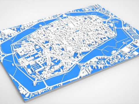 Paesaggio urbano Lucca Toscana Italia Modello 3D