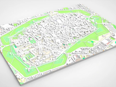 Paesaggio urbano Lucca Toscana Italia Modello 3D