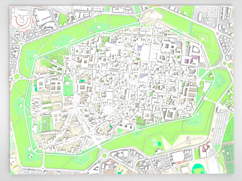 Paesaggio urbano Lucca Toscana Italia Modello 3D