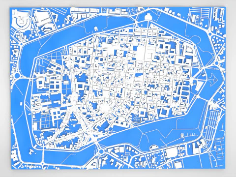 Paesaggio urbano Lucca Toscana Italia Modello 3D