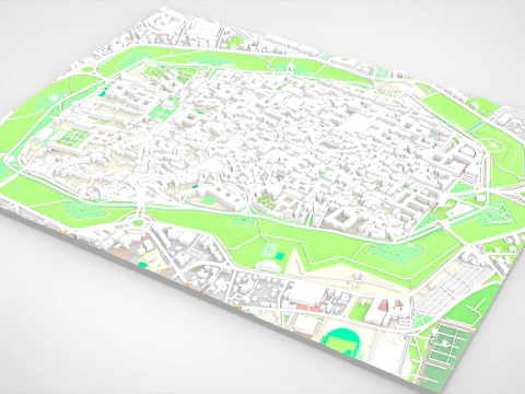 Paesaggio urbano Lucca Toscana Italia Modello 3D