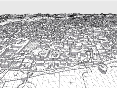 Paesaggio urbano Lucca Toscana Italia Modello 3D