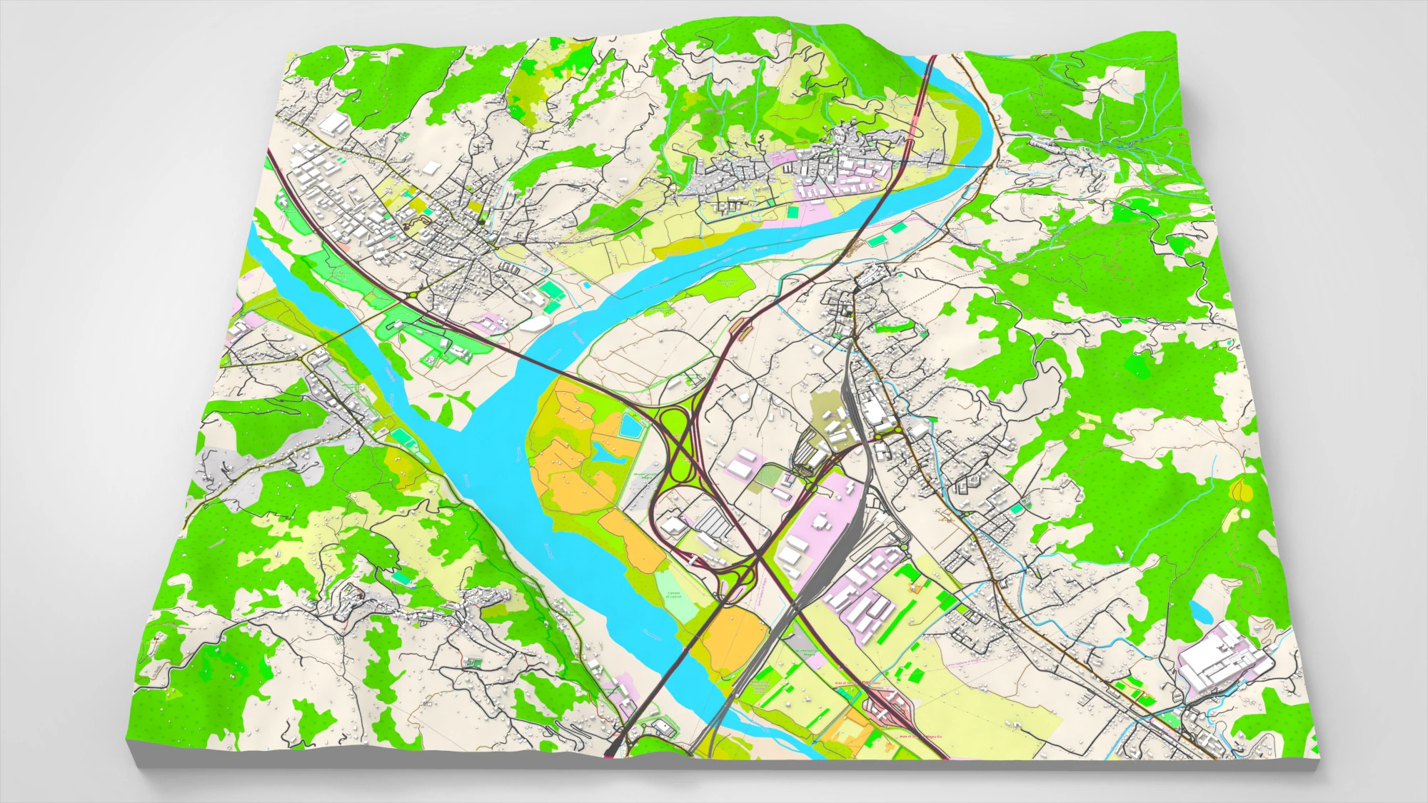 Paesaggio urbano Santo Stefano di Magra Italia Modello 3D .c4d .max .obj .3ds .fbx .stl .blend
