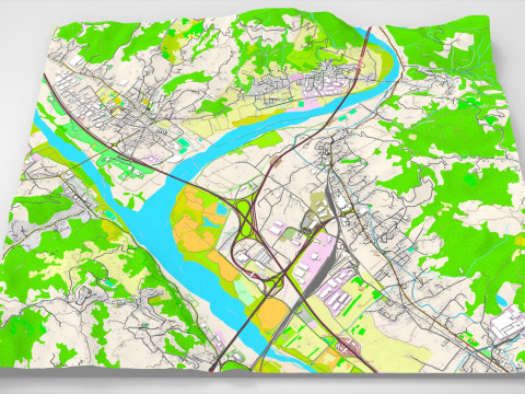 Paesaggio urbano Santo Stefano di Magra Italia Modello 3D