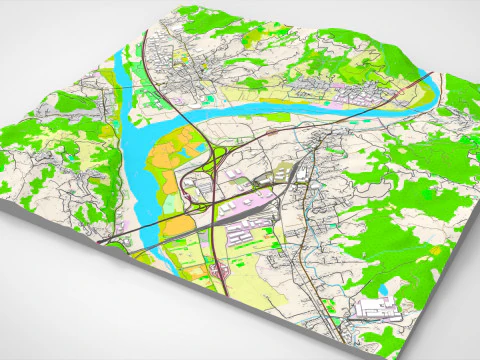 Paesaggio urbano Santo Stefano di Magra Italia Modello 3D