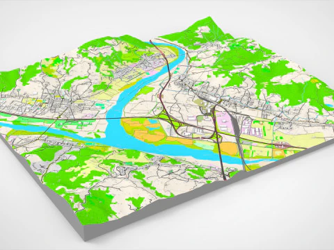 Paesaggio urbano Santo Stefano di Magra Italia Modello 3D