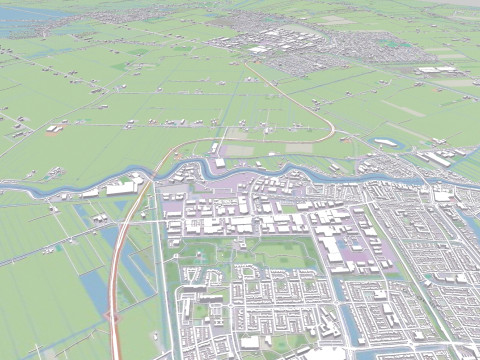 Cityscape Mijdrecht Netherlands 3D Model
