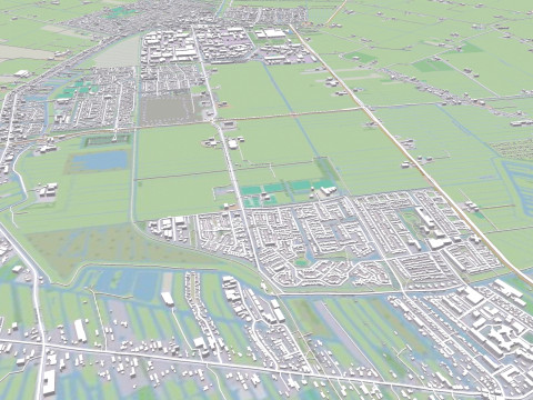 Cityscape Mijdrecht Netherlands 3D Model
