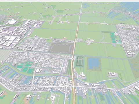 Cityscape Mijdrecht Netherlands 3D Model