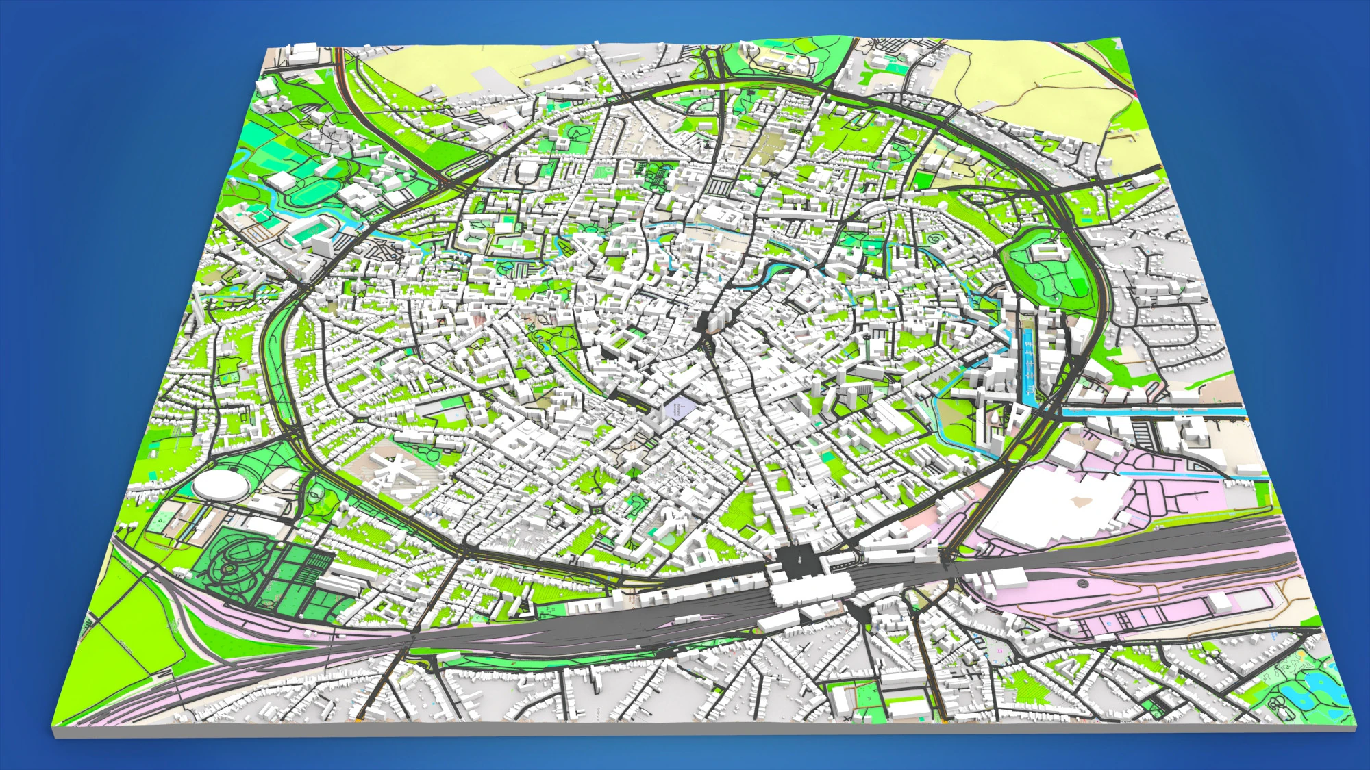 Paesaggio urbano Leuven Belgio Modello 3D .c4d .max .obj .3ds .fbx .stl .blend