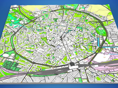 Paesaggio urbano Leuven Belgio Modello 3D