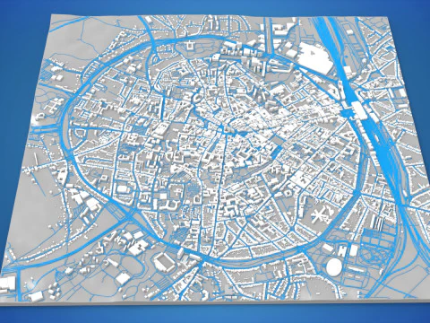 Paesaggio urbano Leuven Belgio Modello 3D