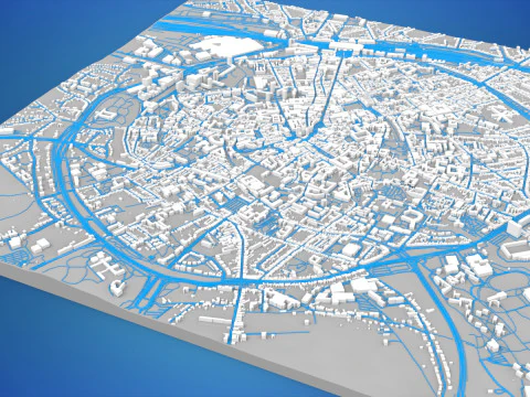 Paesaggio urbano Leuven Belgio Modello 3D