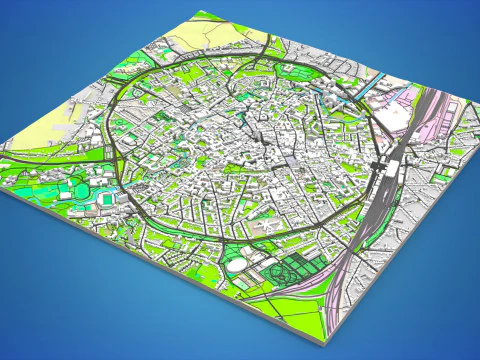 Paesaggio urbano Leuven Belgio Modello 3D