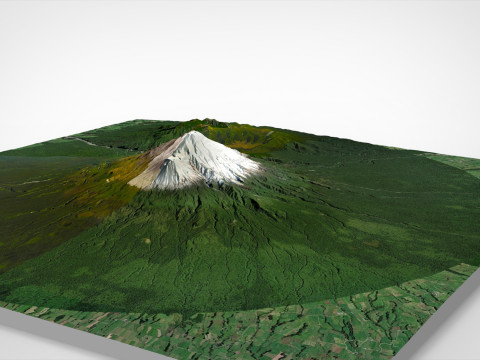 Paesaggio montano Taranaki Maunga Nuova Zelanda Modello 3D