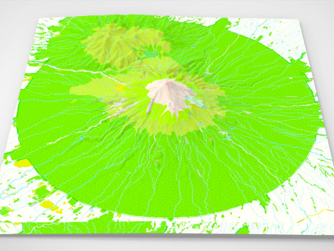 Paesaggio montano Taranaki Maunga Nuova Zelanda Modello 3D