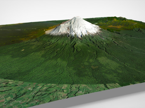 Paesaggio montano Taranaki Maunga Nuova Zelanda Modello 3D
