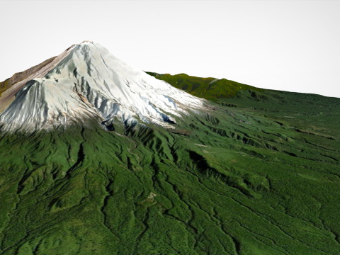 Paesaggio montano Taranaki Maunga Nuova Zelanda Modello 3D