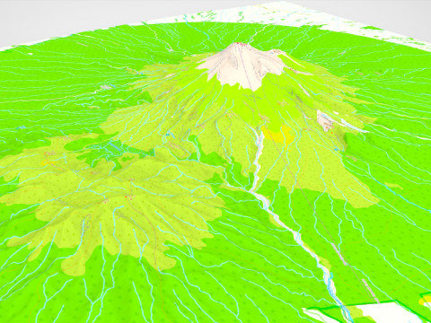 Paesaggio montano Taranaki Maunga Nuova Zelanda Modello 3D