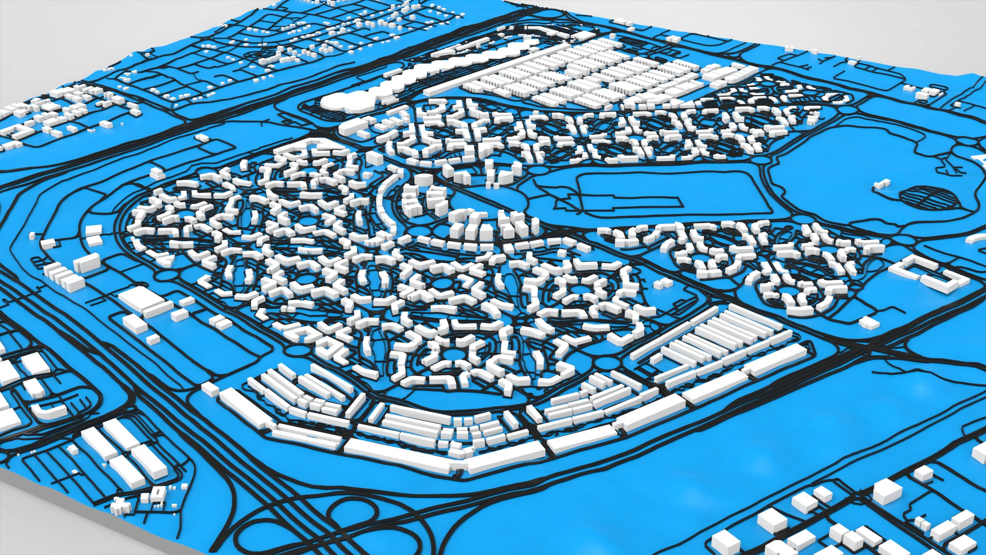 Dubai International City UAE 3D Model .c4d .max .obj .3ds .fbx .stl .blend 