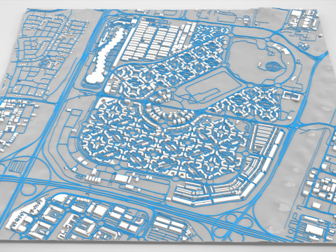 Citt&agrave; internazionale di Dubai, Emirati Arabi Uniti Modello 3D